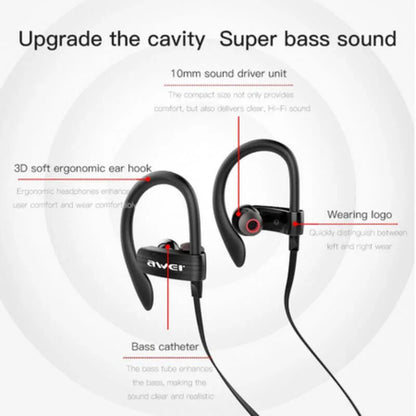 Ear sport super bass earphone wired music mic headphone - Prozone