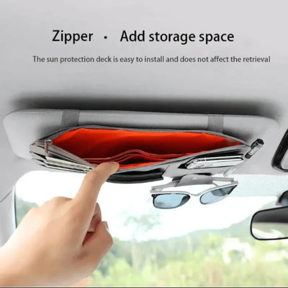 Leather car sun visor storage bag - Prozone