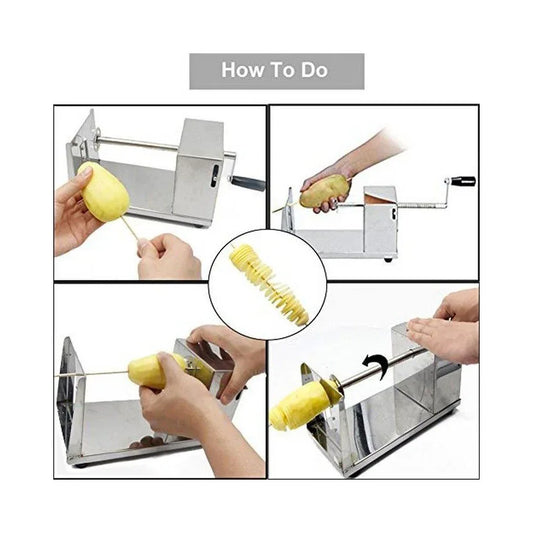 Spiral potato cutter stainless steel body silver - Prozone