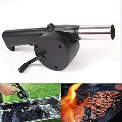 Hand crank powered bbq air blower fan - Prozone