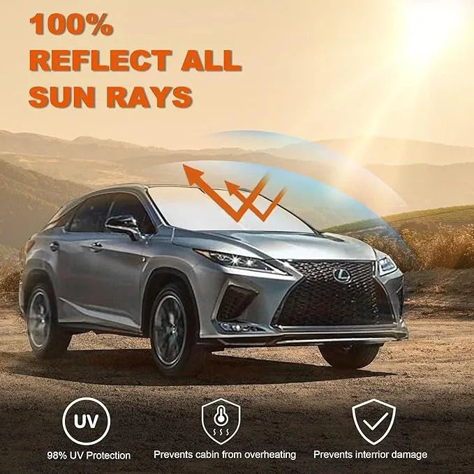 Car windshield sun shade front window block uv rays & sun heat - Prozone
