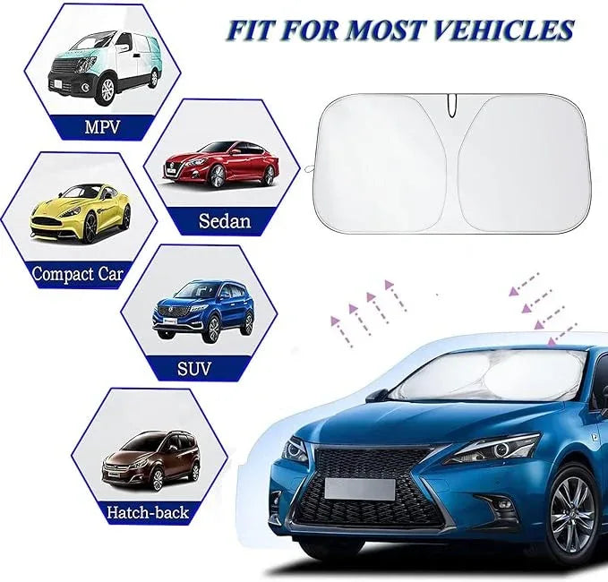 Car windshield sun shade front window block uv rays & sun heat - Prozone
