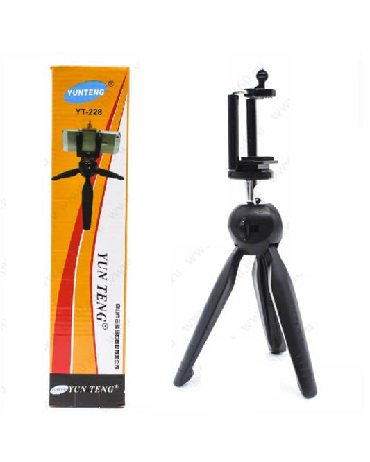 Yunteng yt-228 - mini tripod with mobile clip - black