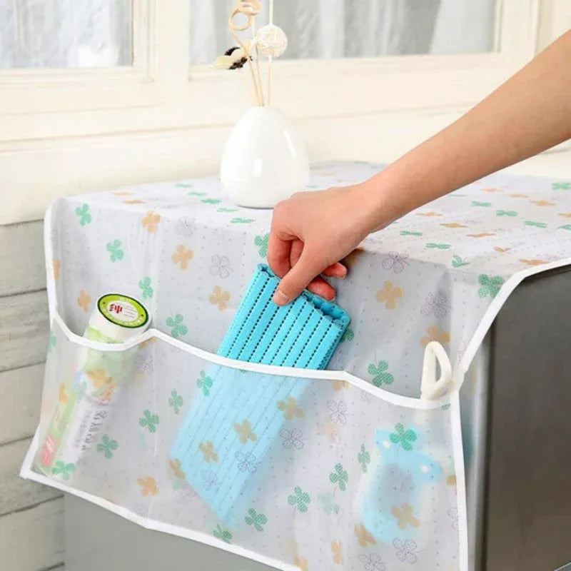 Refrigerator printed fridge cover with 6 pockets organizer - Prozone
