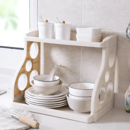 Double layer kitchen racks seasoning storage - Prozone