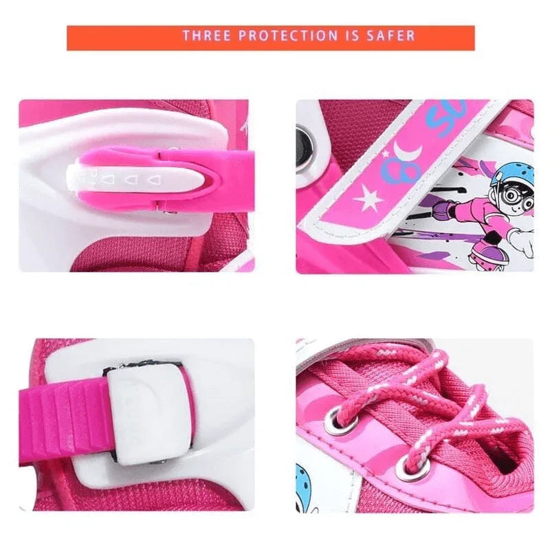 Adjustable children four-wheel roller skater skate shoes - Prozone