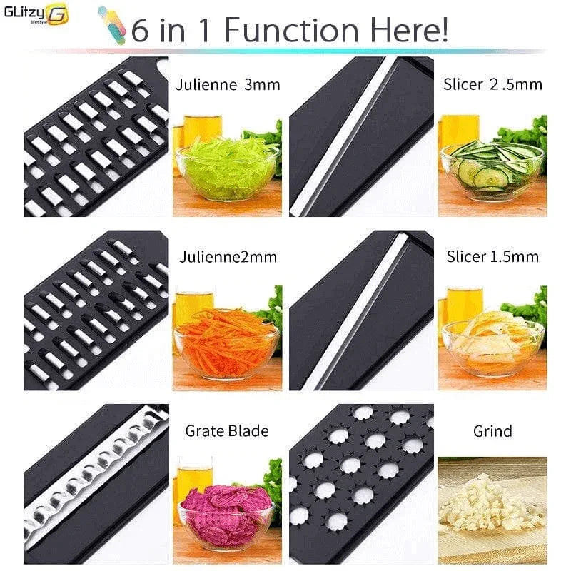 Vegetable cutter slicer grater chopper six interchangeable blades - Prozone