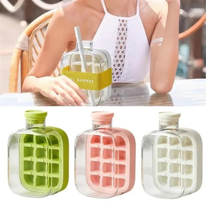 Ice Cube Tray Water Bottle with Lid and Bin - Prozone