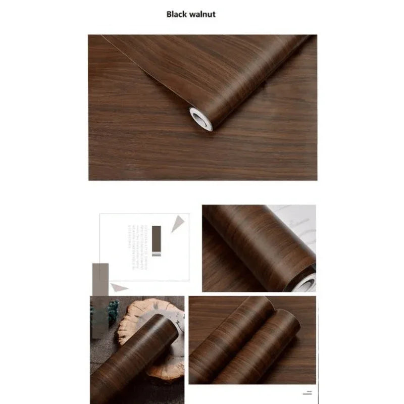 Pack of 2 wooden sheet pvc waterproof vinyl wallpaper 60x200cm - Prozone