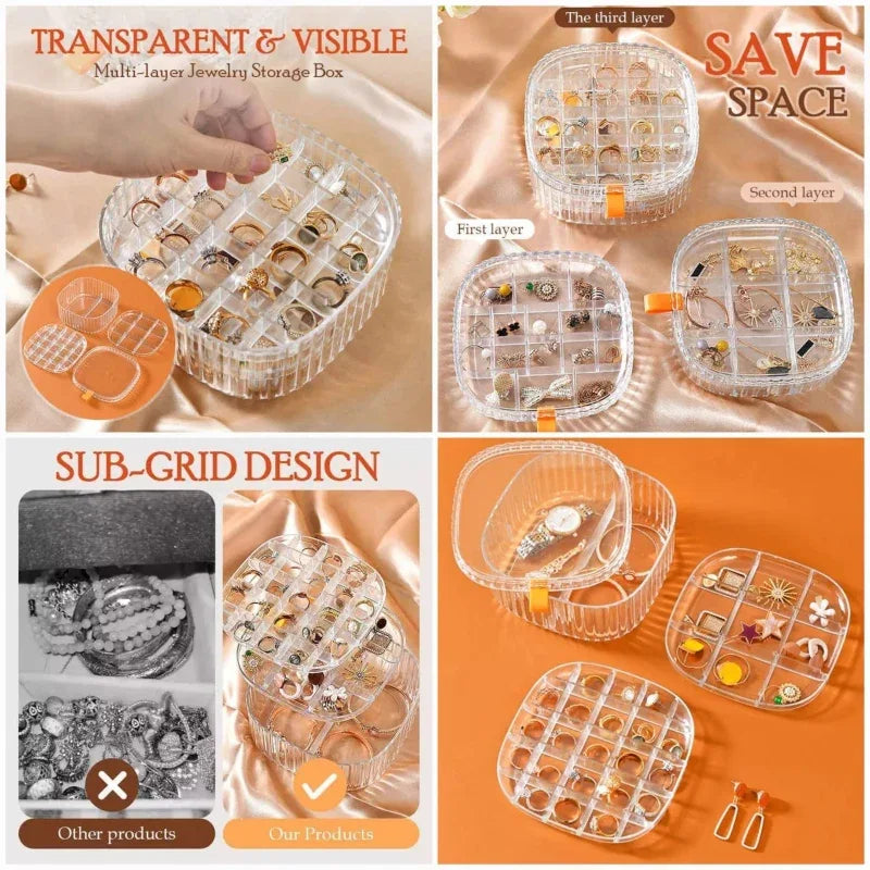 2 layer transparent crystal jewelry storage organizer - Prozone