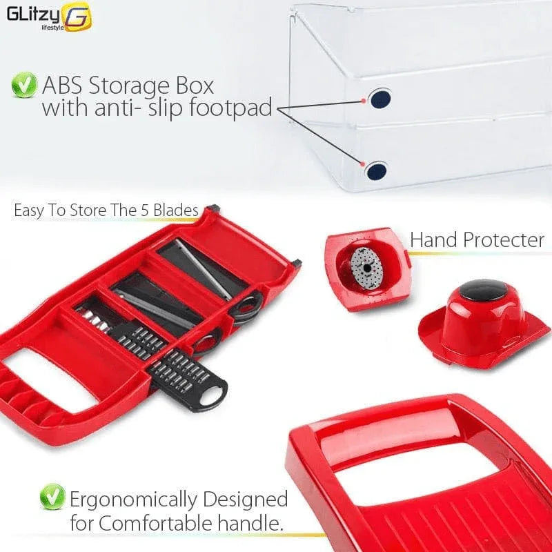 Vegetable cutter slicer grater chopper six interchangeable blades - Prozone