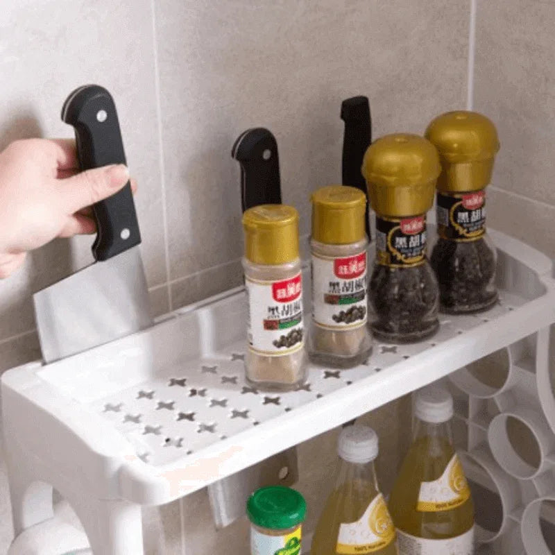 Double layer kitchen racks seasoning storage - Prozone