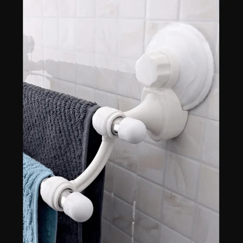 Suction cup double bar towel holder - white - Prozone