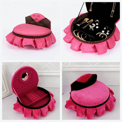 Pink luxury round bed style jewelry organizer - Prozone