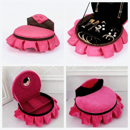 Pink luxury round bed style jewelry organizer - Prozone