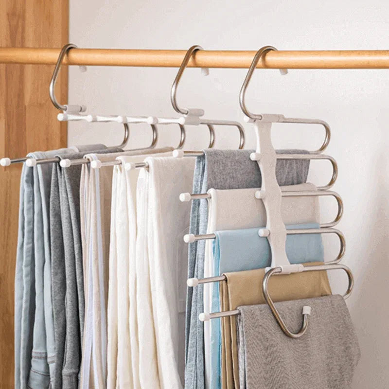 Pack of 3 clothes hanger adjustable trouser storage rack - Prozone