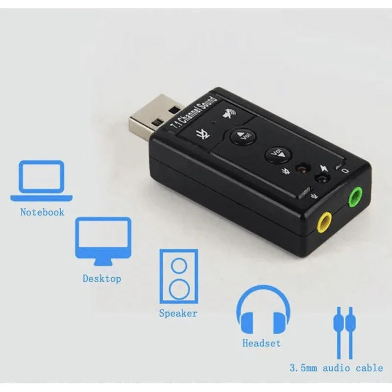 Mini external usb sound card 7.1 ch 3d audio adapter - Prozone