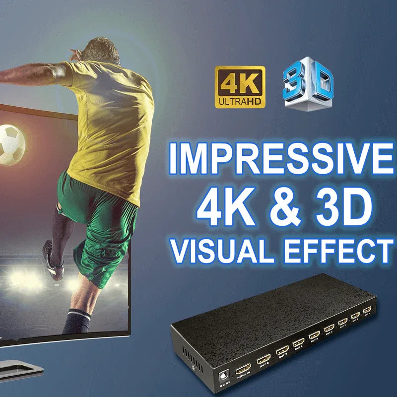 1 in 8 powered 4k hdmi splitter with charger - Prozone