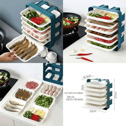 6 tier wall mounted tray kitchen organizer - Prozone