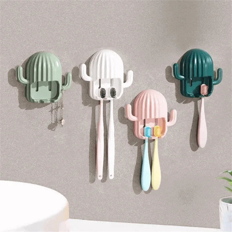 Cute cactus self adhesive toothbrush holder - Prozone