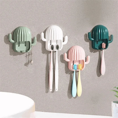 Cute cactus self adhesive toothbrush holder - Prozone