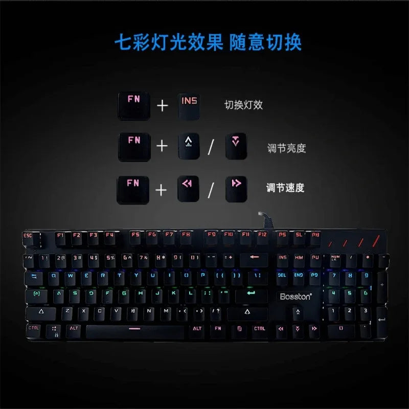 Bosston wired luminous keyboard rgb mk912 - Prozone