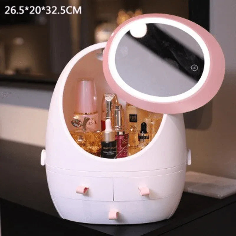360 rotating led mirror makeup organizer - Prozone
