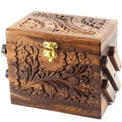 Hand made wood 3 step trolley jewelry box - Prozone