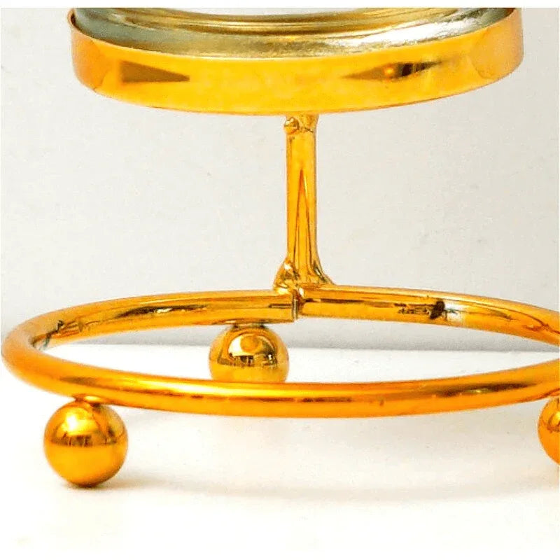 gold leaves metal candlestick holder - Prozone