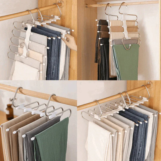 Pack of 3 clothes hanger adjustable trouser storage rack - Prozone