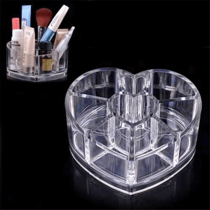 Heart shape acrylic makeup cosmetic organizer - Prozone
