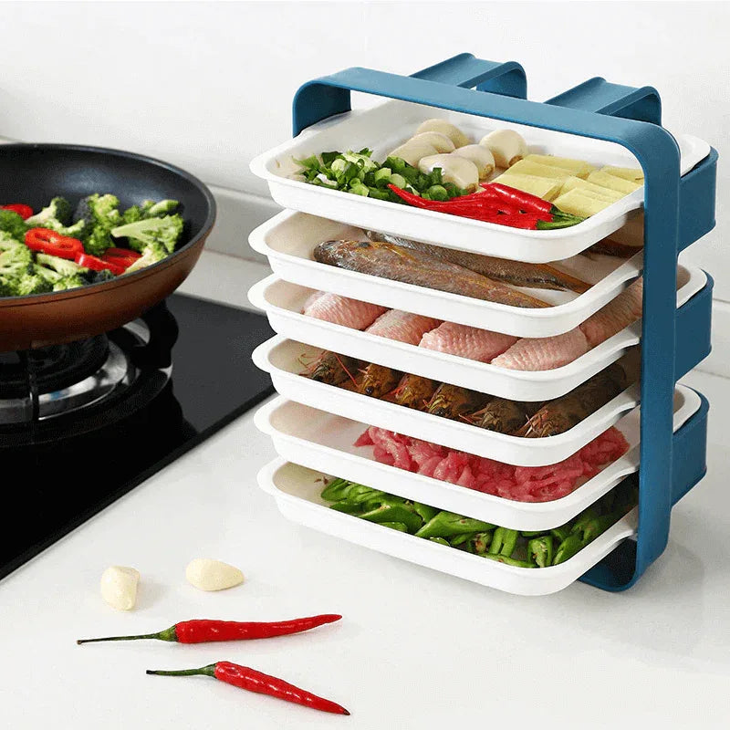 6 tier wall mounted tray kitchen organizer - Prozone