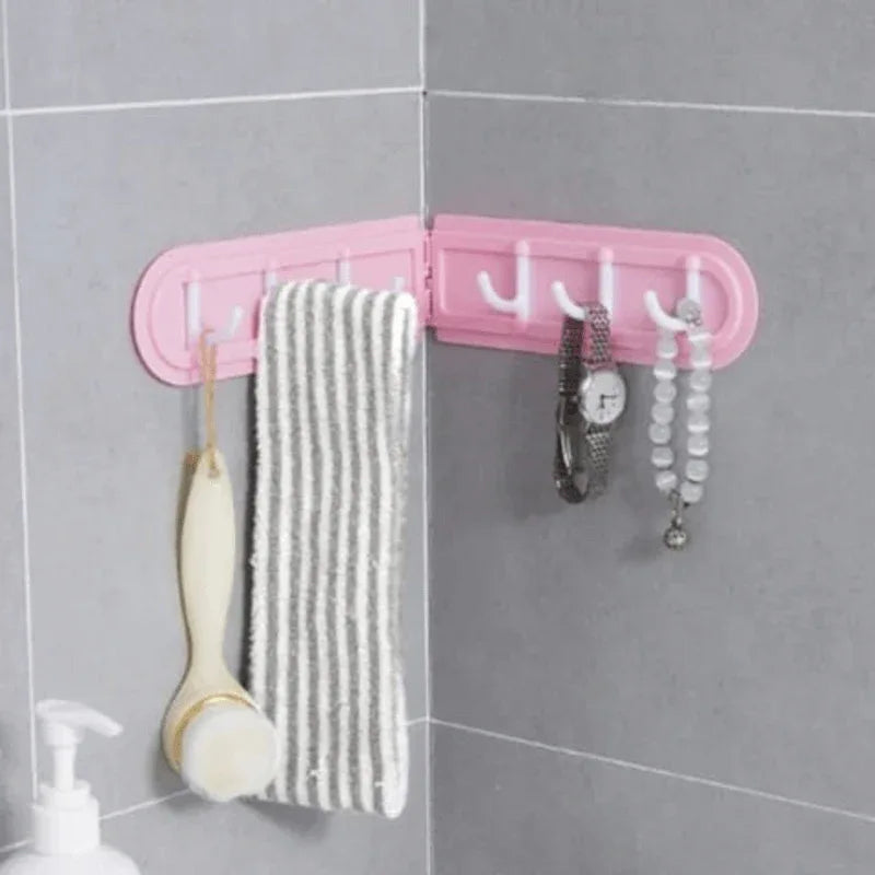 Pack of 2 corner shelves with row of 6 hooks - Prozone