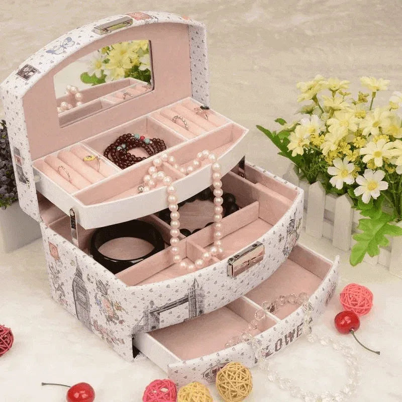 3 layer leather jewelry organizer - Prozone