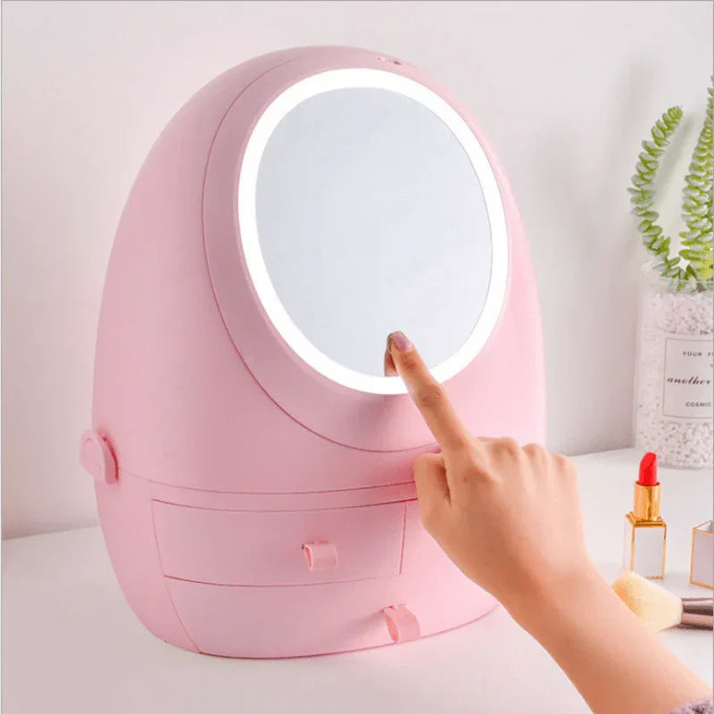 360 rotating led mirror makeup organizer - Prozone