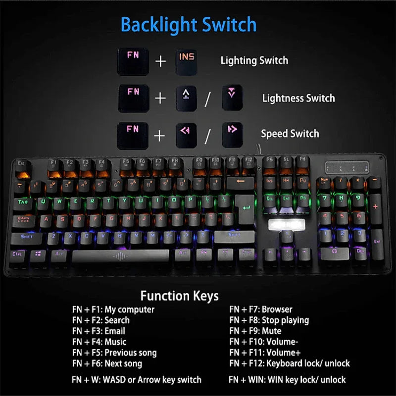 Bosston wired luminous keyboard rgb mk912 - Prozone