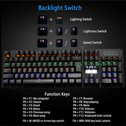 Bosston wired luminous keyboard rgb mk912 - Prozone