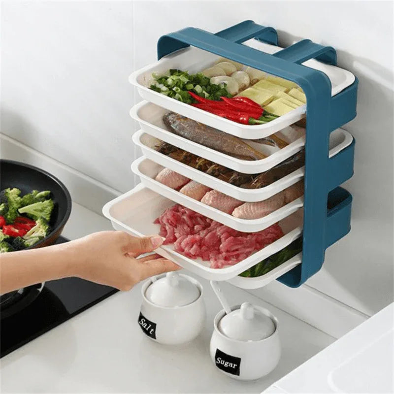 6 tier wall mounted tray kitchen organizer - Prozone