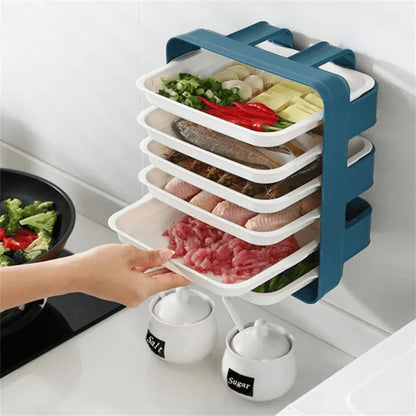 6 tier wall mounted tray kitchen organizer - Prozone