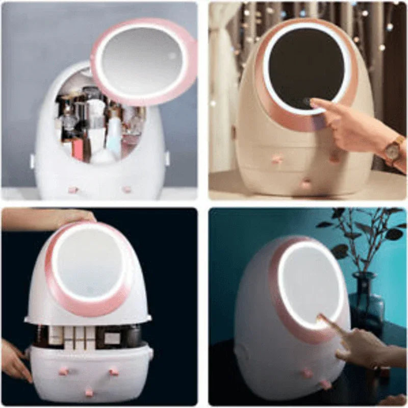 360 rotating led mirror makeup organizer - Prozone