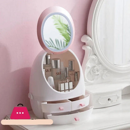 360 rotating led mirror makeup organizer - Prozone