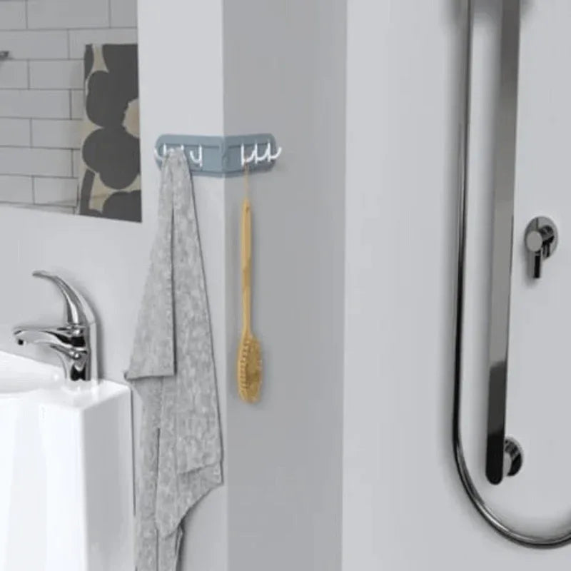 Pack of 2 corner shelves with row of 6 hooks - Prozone