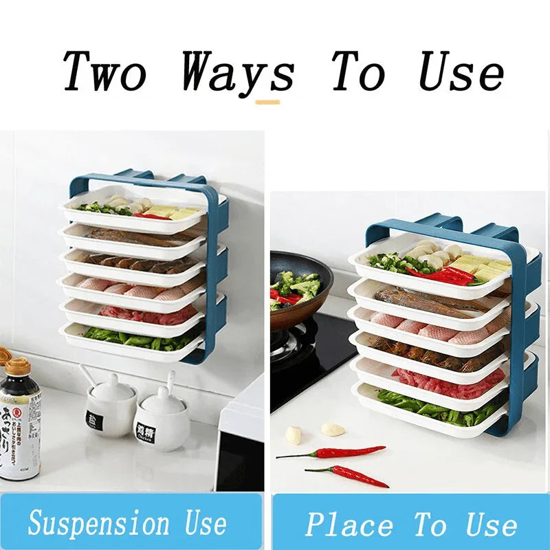 6 tier wall mounted tray kitchen organizer - Prozone