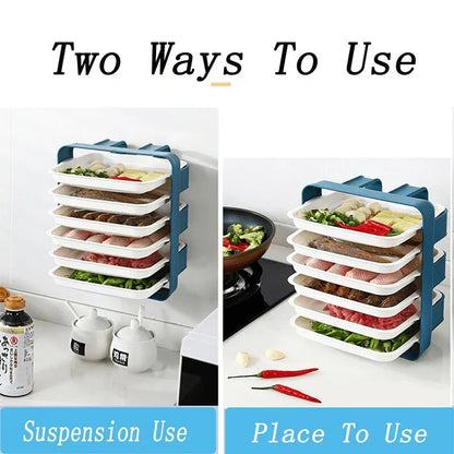 6 tier wall mounted tray kitchen organizer - Prozone