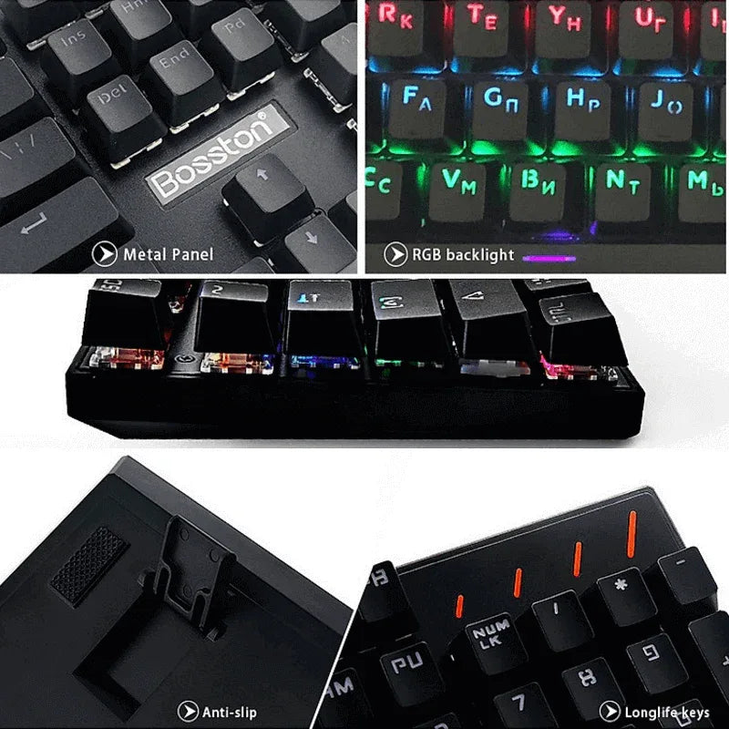 Bosston wired luminous keyboard rgb mk912 - Prozone