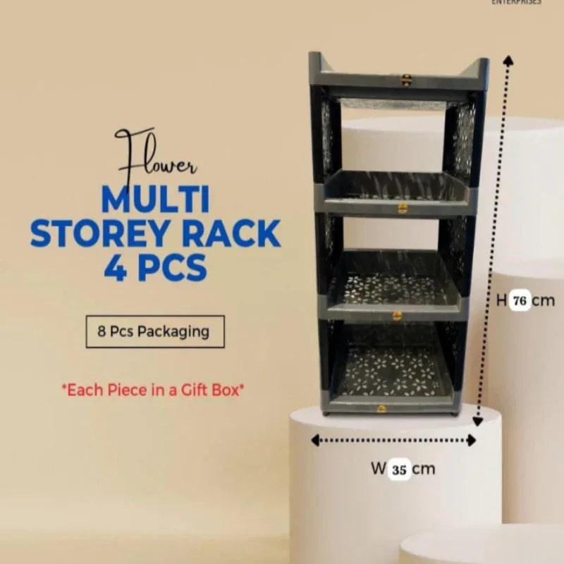 3 Shelf Plastic Standing Rack Shelf - Prozone