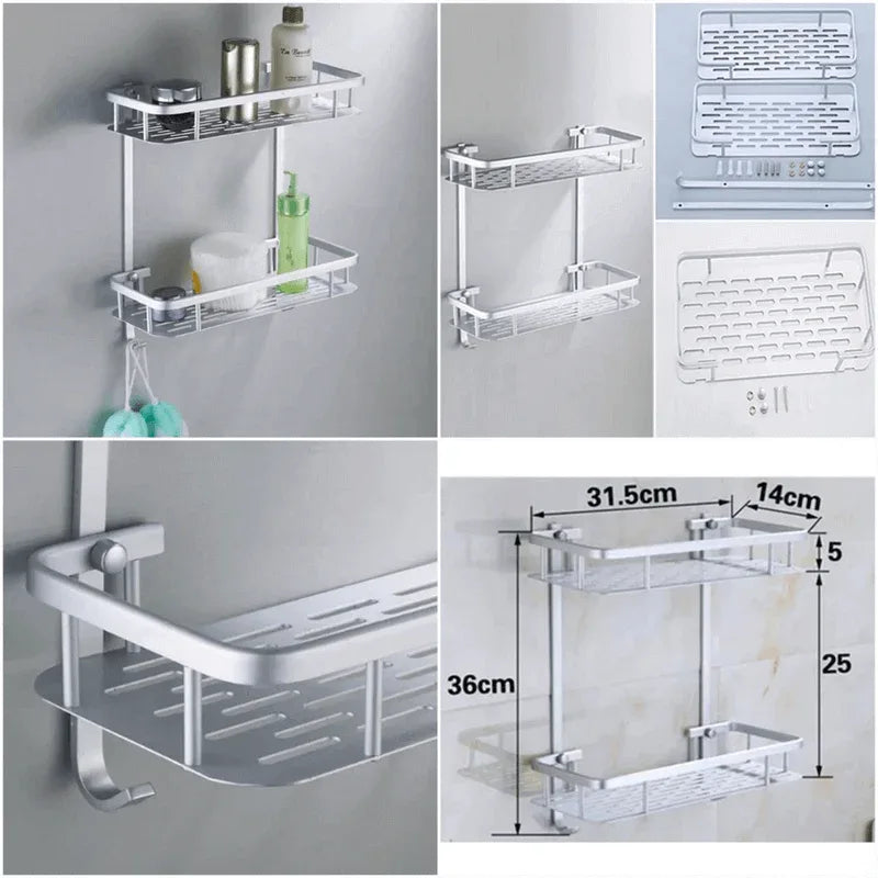 Wall mounted 2 layer aluminum rack - Prozone