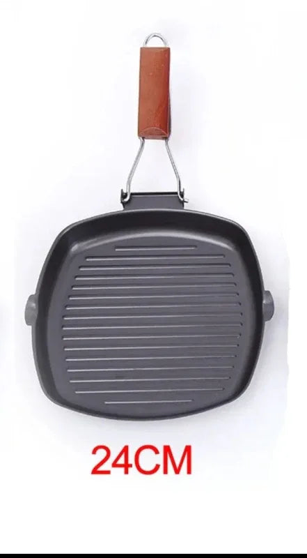 Non stick frying pan folding wooden handle - Prozone