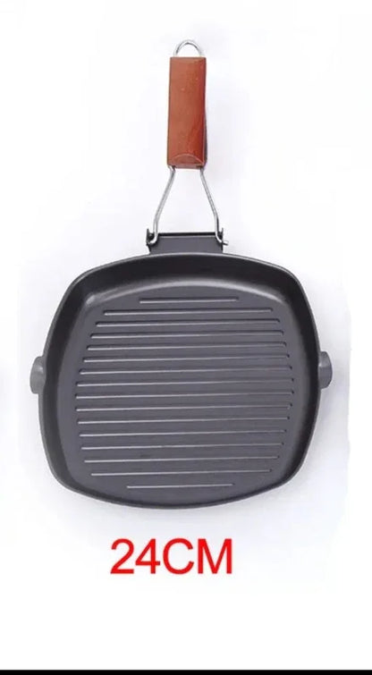 Non stick frying pan folding wooden handle - Prozone