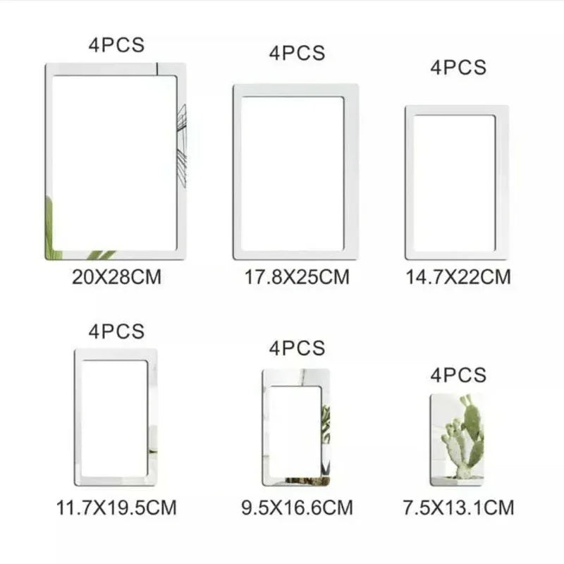 Pack of 24 geometric 3d diy acrylic mirror wall sticker - Prozone
